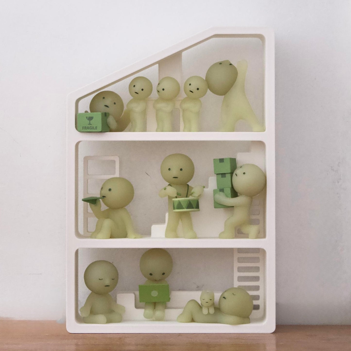 Smiski Display Stand | Mirror Fireplace Edition | Mini Figure Organizer Shelf