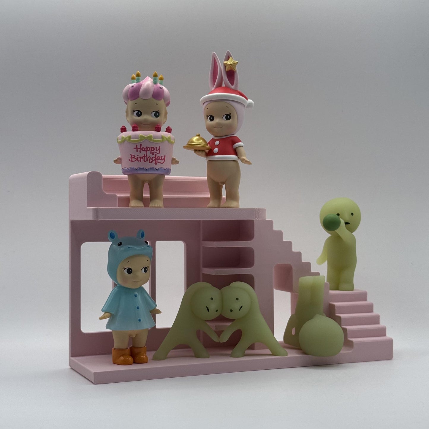 Smiski Display Stand | Mini Living Mirrored Edition | Mini Figure Organizer Display