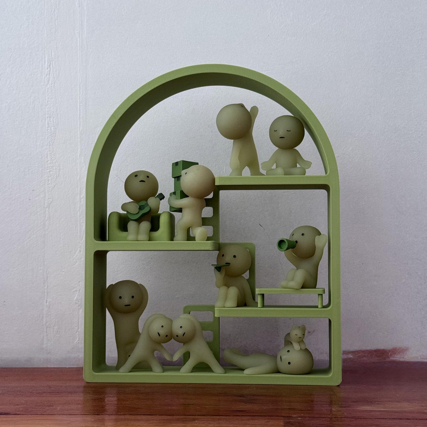 Smiski Display Stand | Mirrored Arch Edition | Mini Figure Organizer Shelf