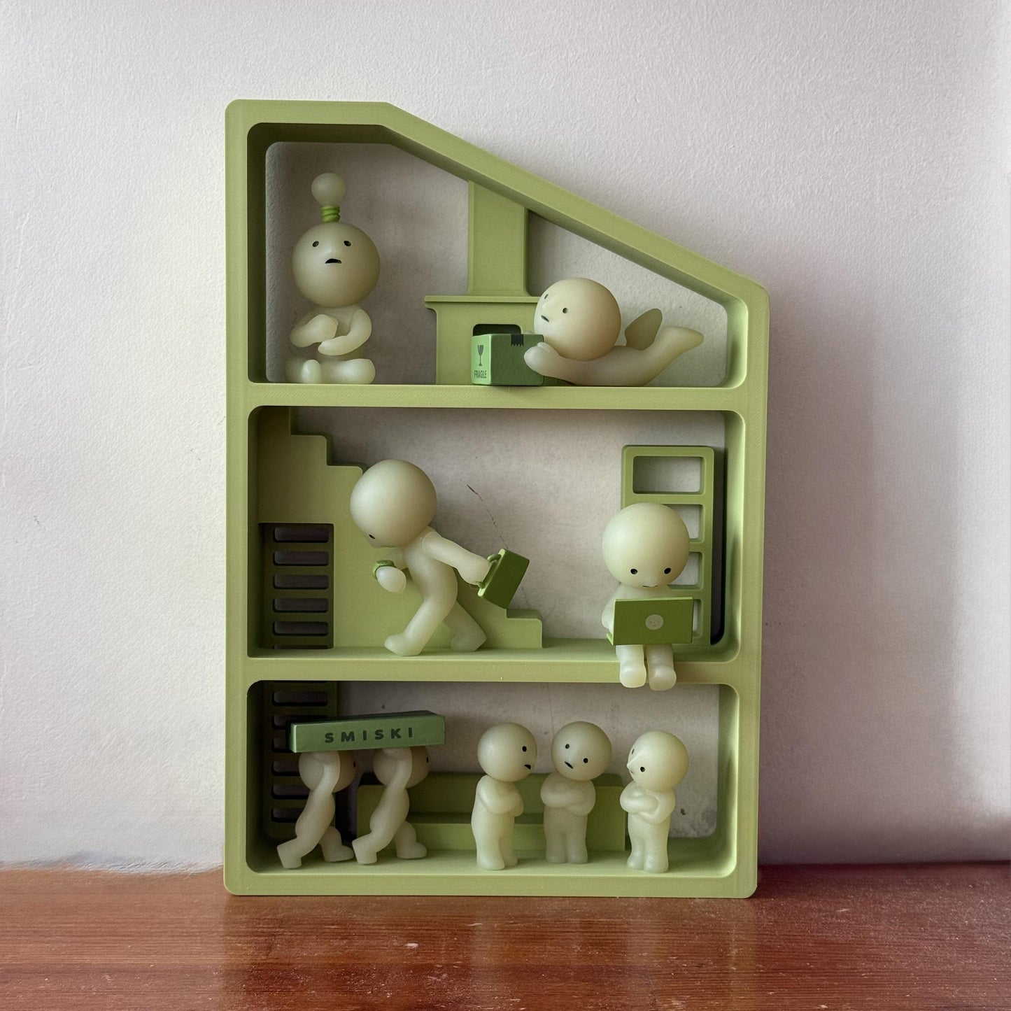 Smiski Display Stand – Fireplace Edition | Mini Figure Organizer Shelf