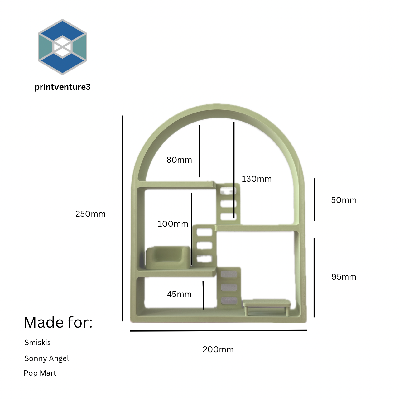 Smiski Display Stand | Arch Edition | Mini Figure Organizer Shelf