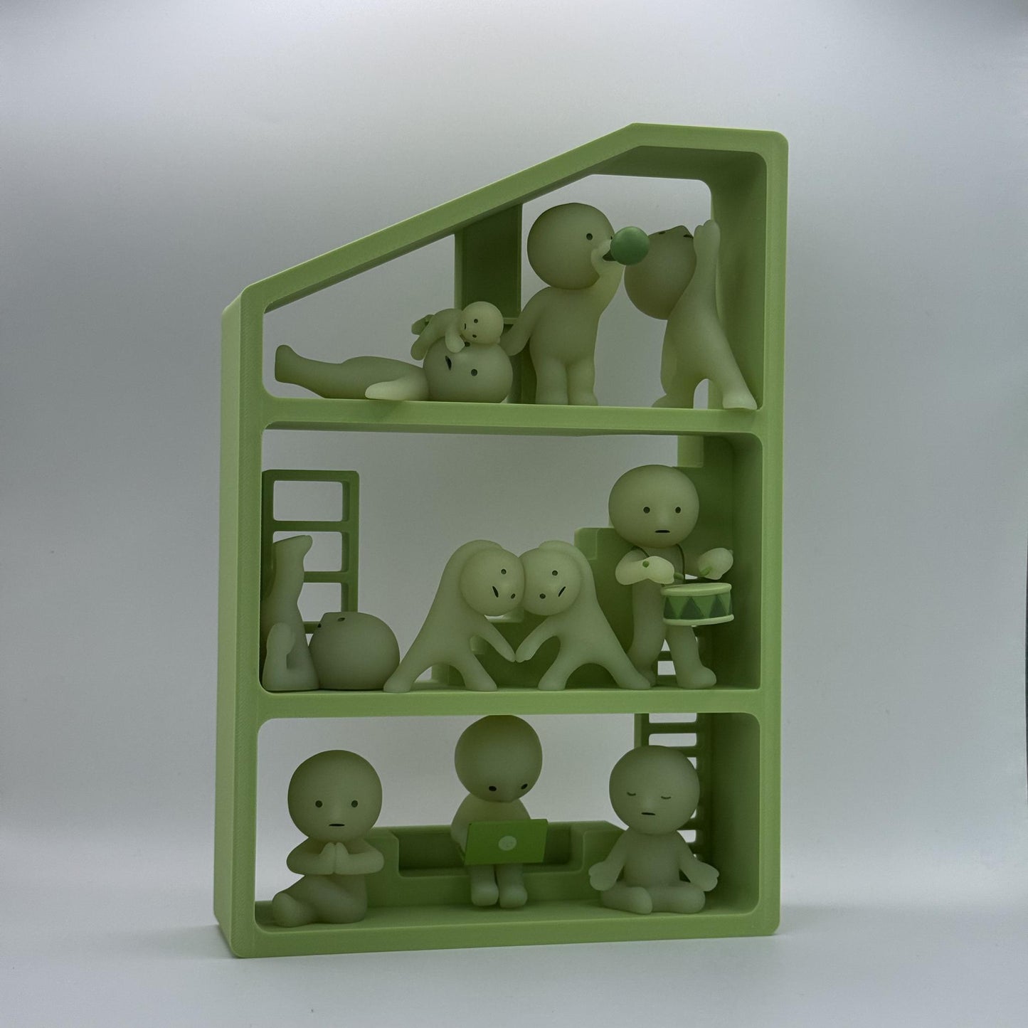 Smiski Display Stand | Mirror Fireplace Edition | Mini Figure Organizer Shelf